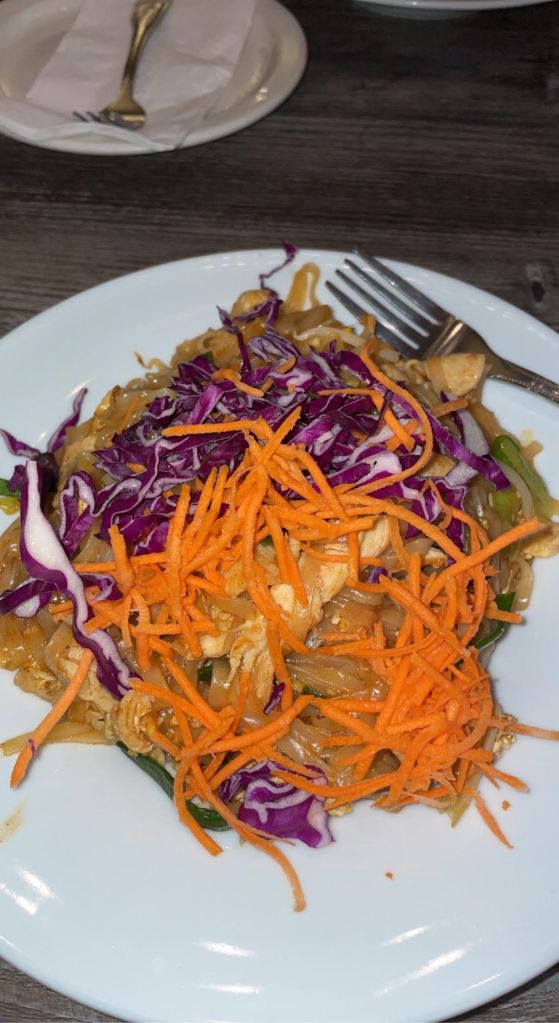 Pad thai from an authentic Thai restaurant in Flagstaff, Arizona