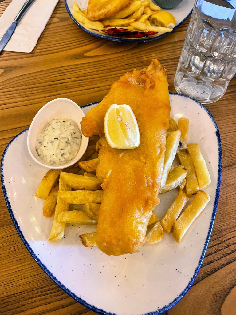 A delicious plate of fish and chips in Edinburgh, Scotland
