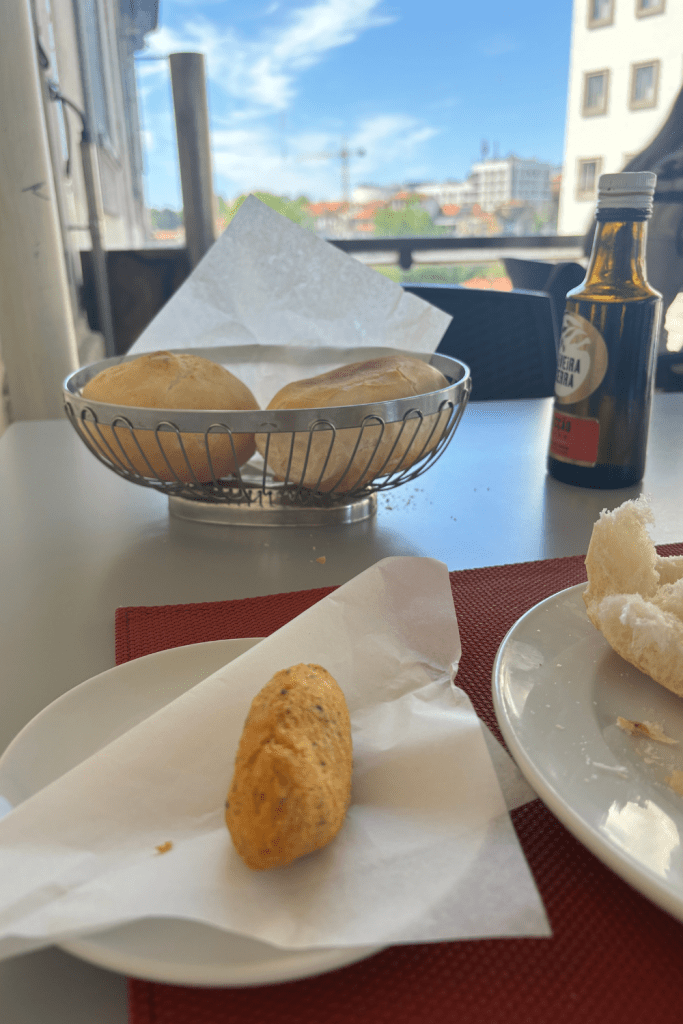 Appetizers at a Portuguese restaurant in Porto, Portugal.