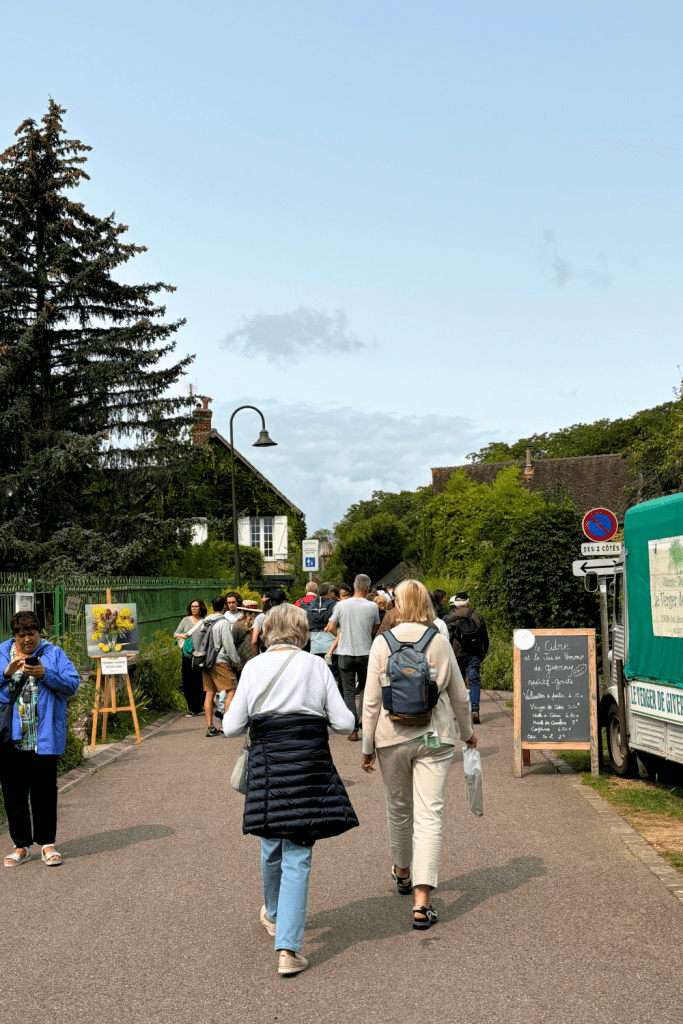 Strolling through the small streets of Giverny in France, one hour north of Paris